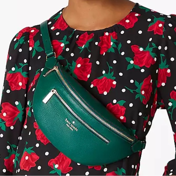 NWT KATE SPADE LEILA BELT BAG DEEP JADE GREEN BAG LEATHER - Picture 1 of 5